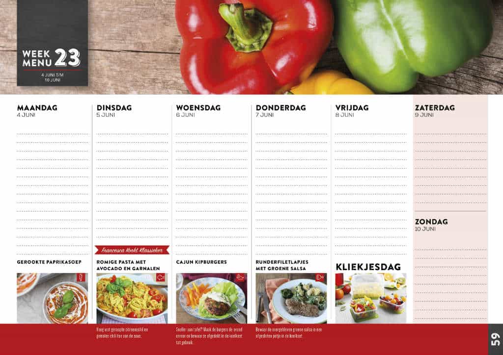 FK Eetkalender 2018 overzicht WK23