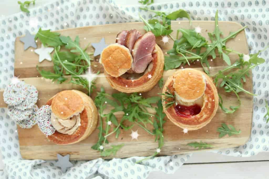 3 x feestelijke gevulde pasteibakjes