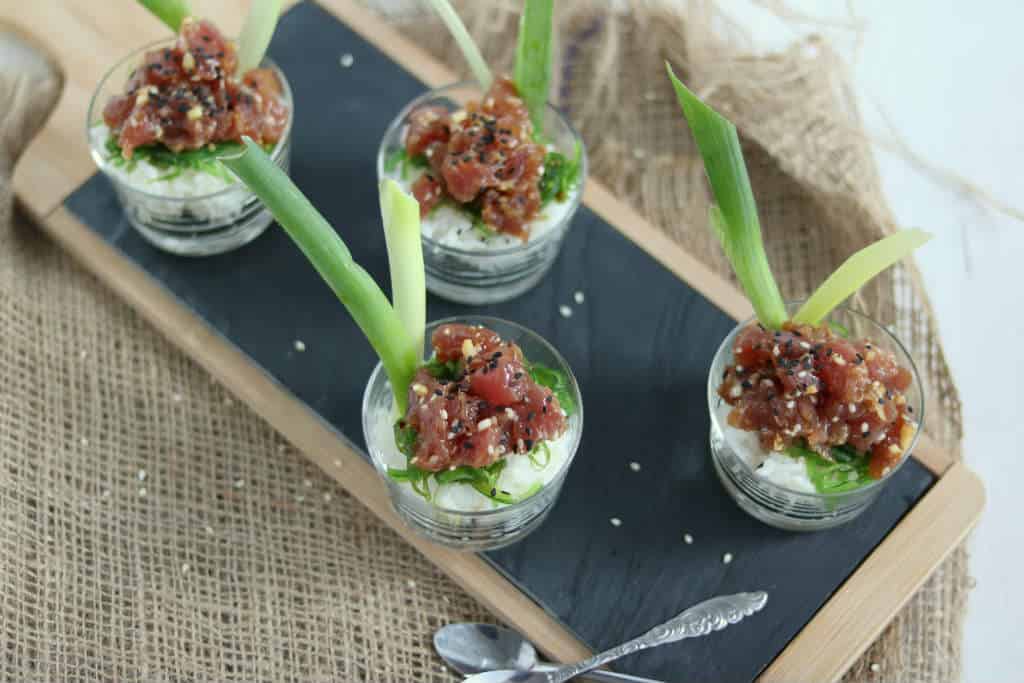 Amuse poke bowl met tonijn 