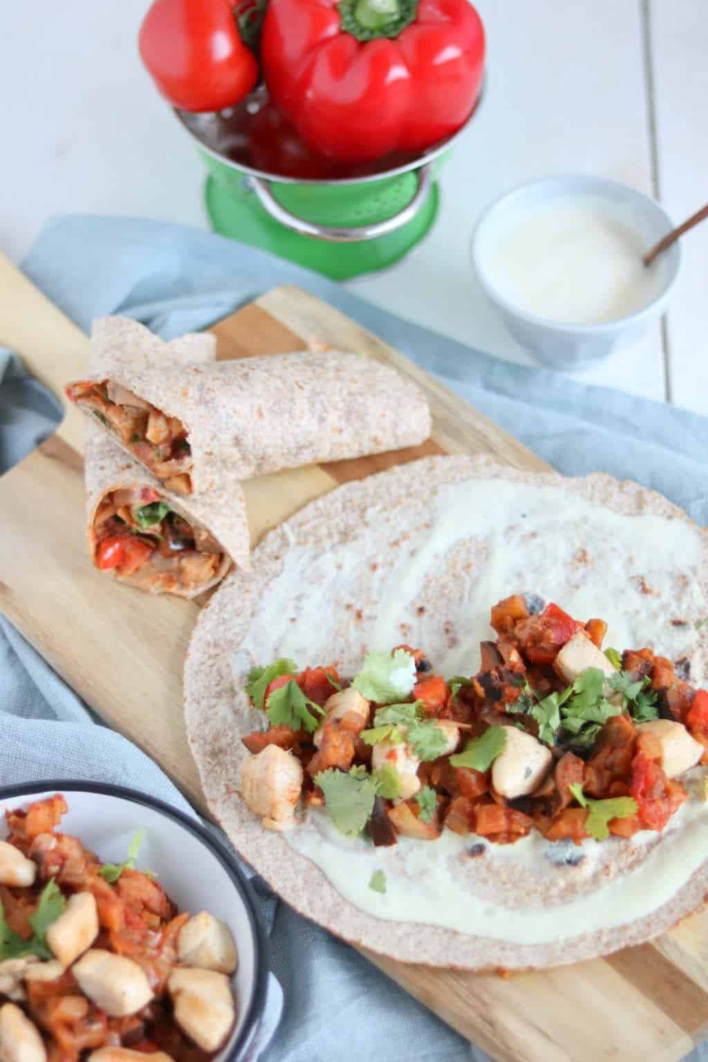 Indiase wraps met kip