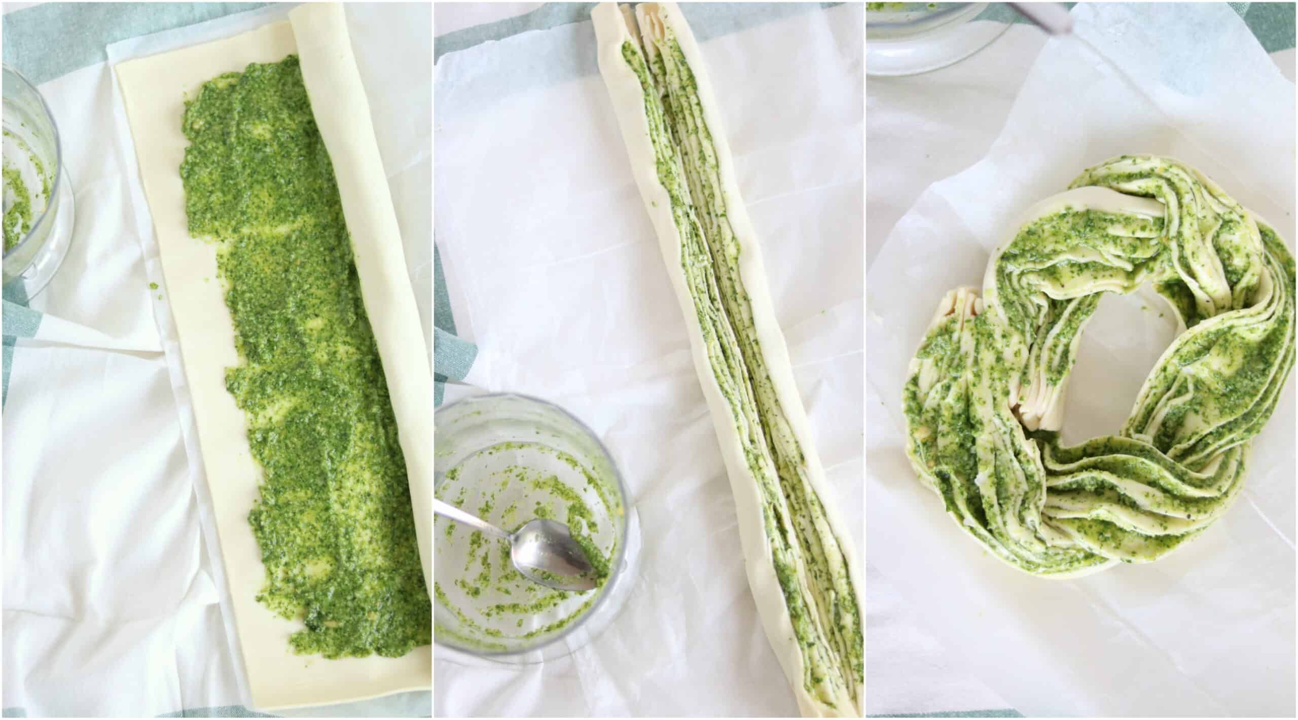 Broodkrans met pesto 
