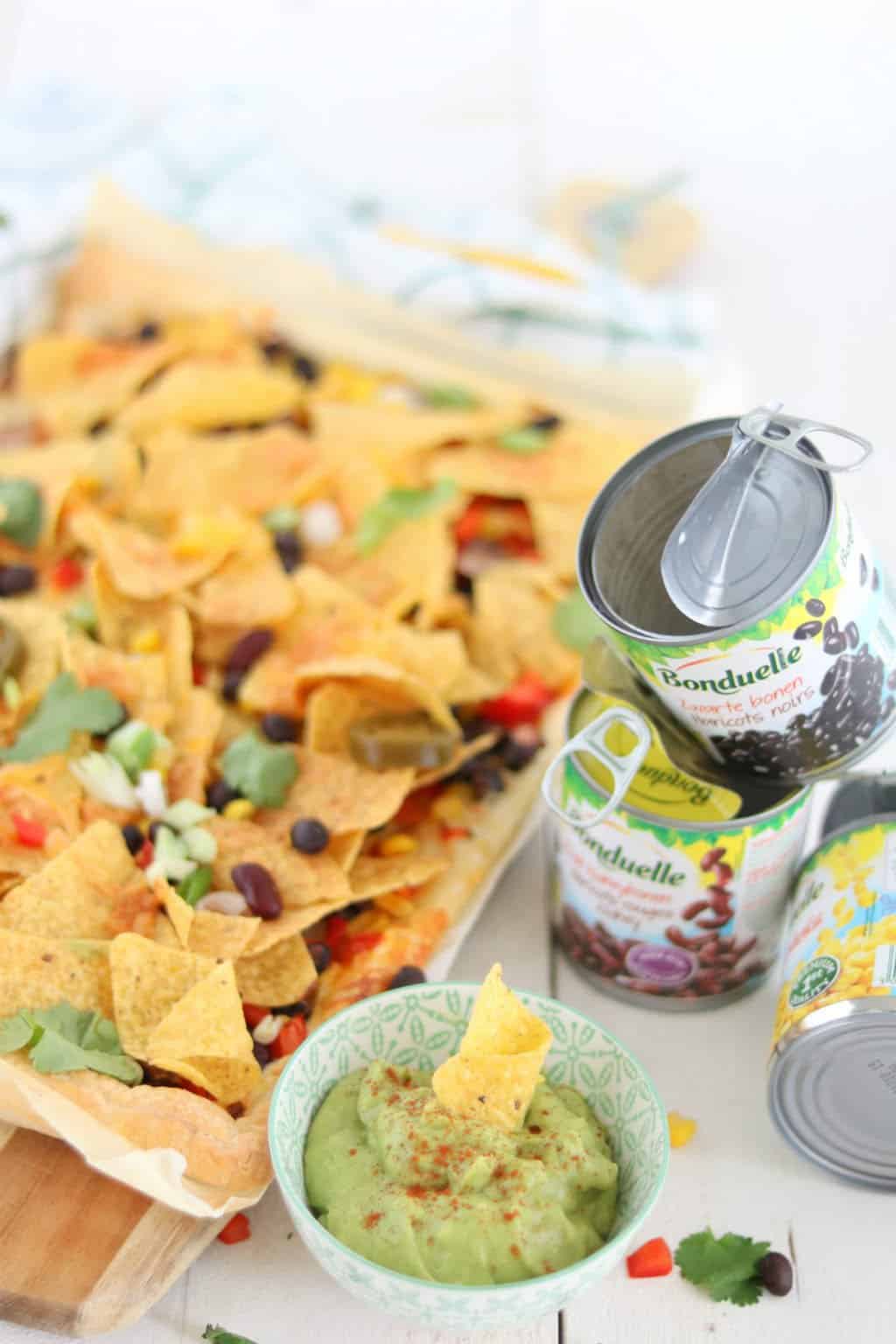 Nacho plaattaart met bonen 