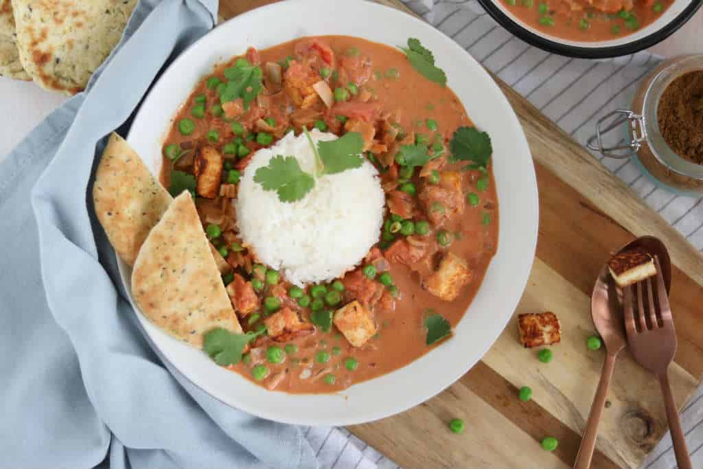 Vegetarische curry met paneer