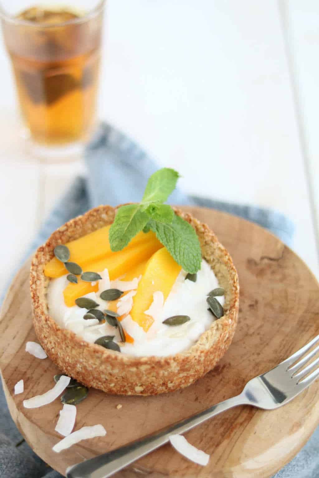 Havermouttaart met mango