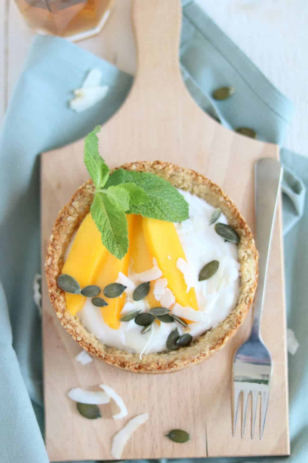 Havermouttaart met mango