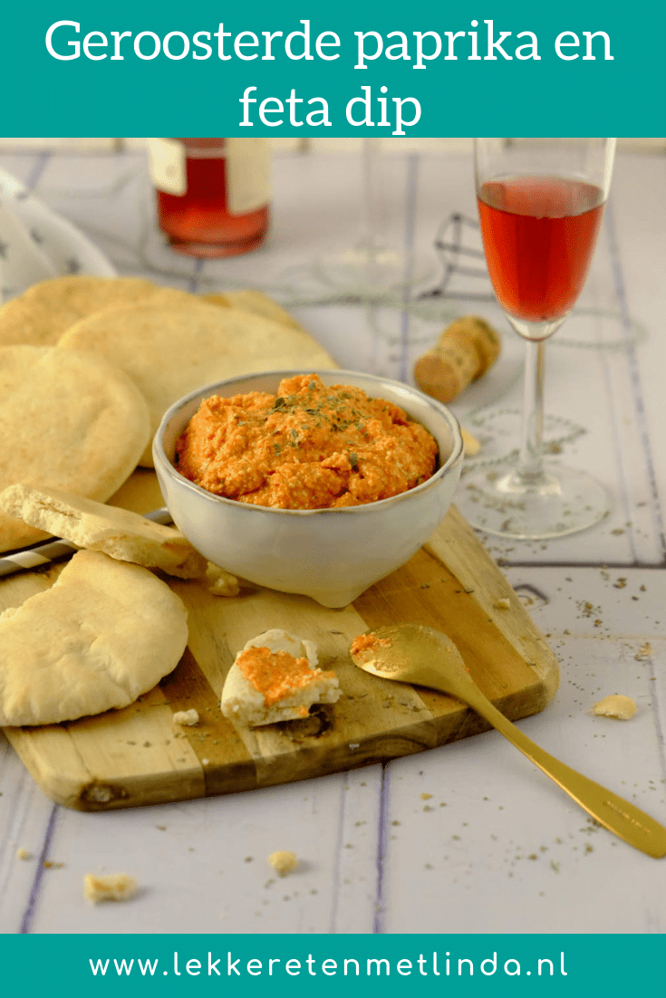 Geroosterde paprika en feta dip