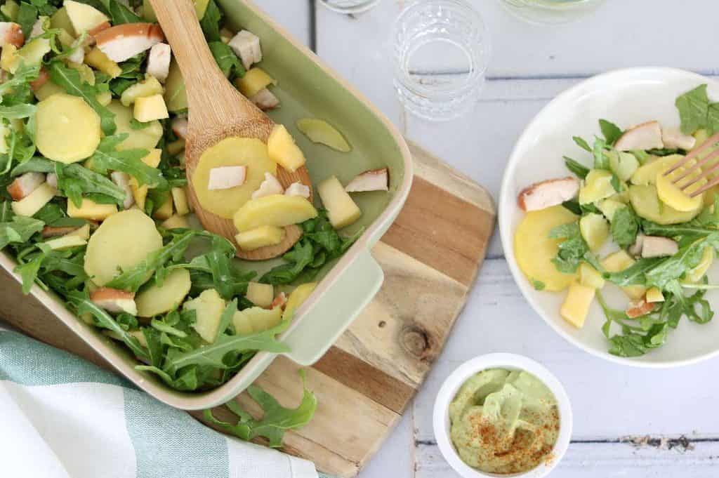 Aardappelsalade met avocadodressing