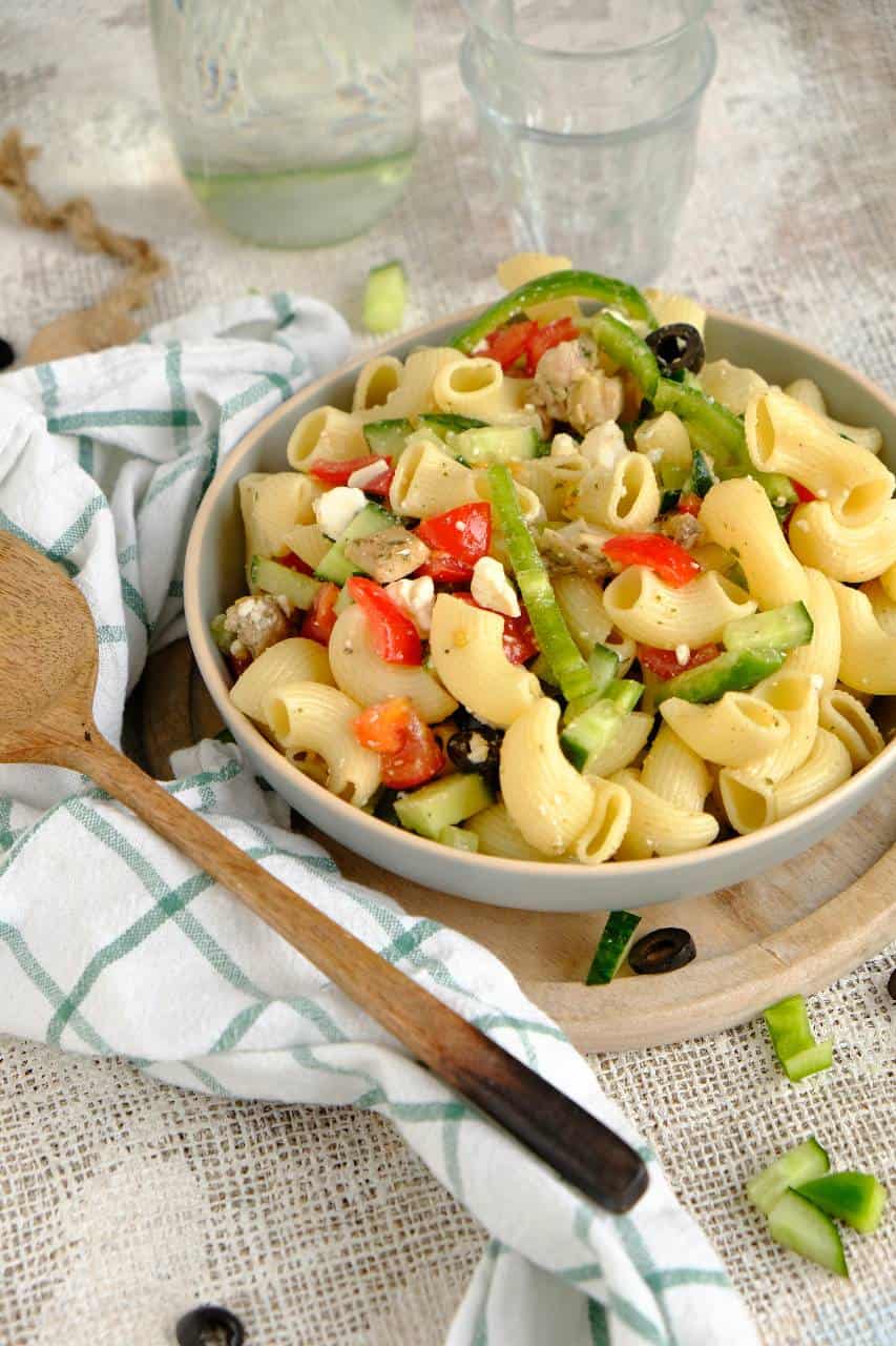 Griekse kip pasta salade 