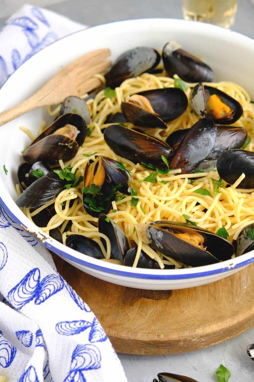 Mosselen met spaghetti 