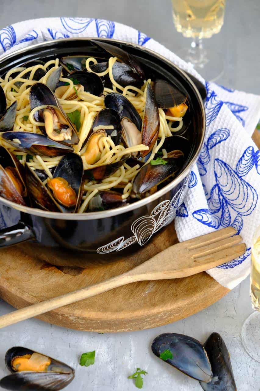 Mosselen met spaghetti 