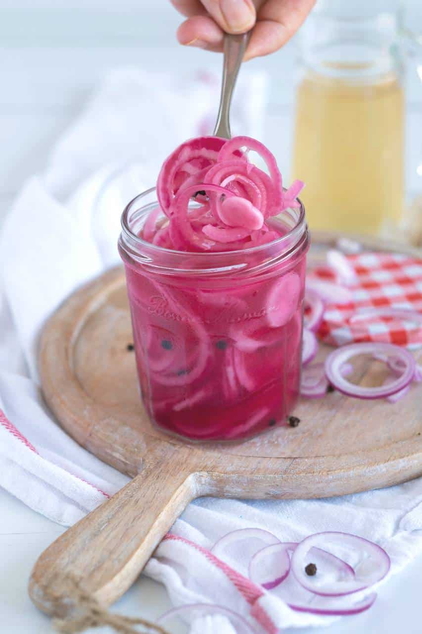 Pickled onion ingelegde rode ui