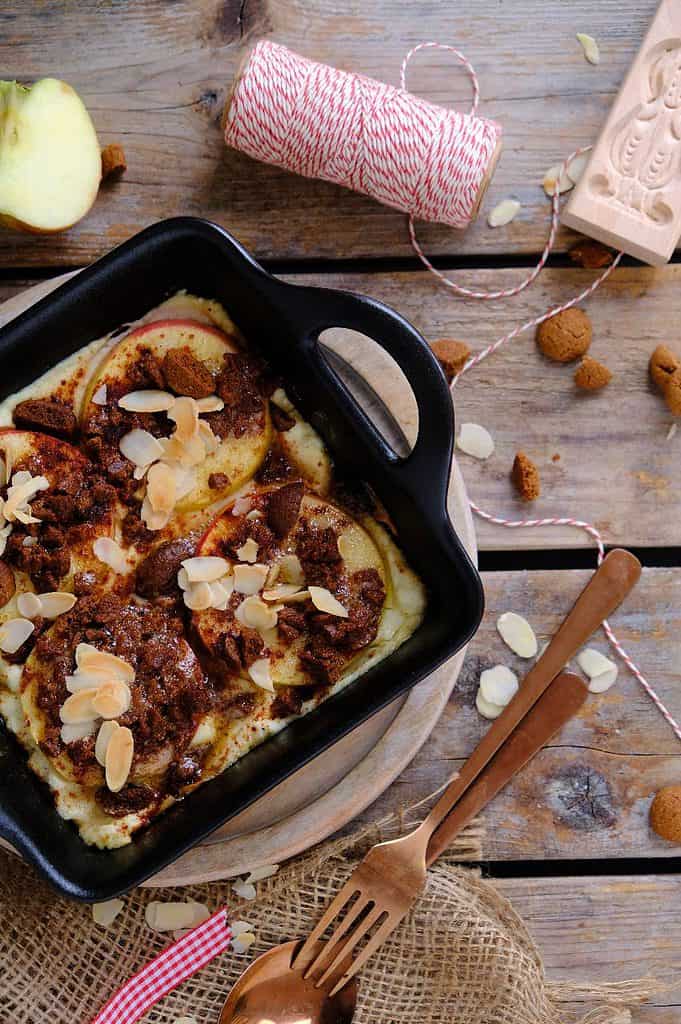 Appel met kruidnoten crumble met ijs