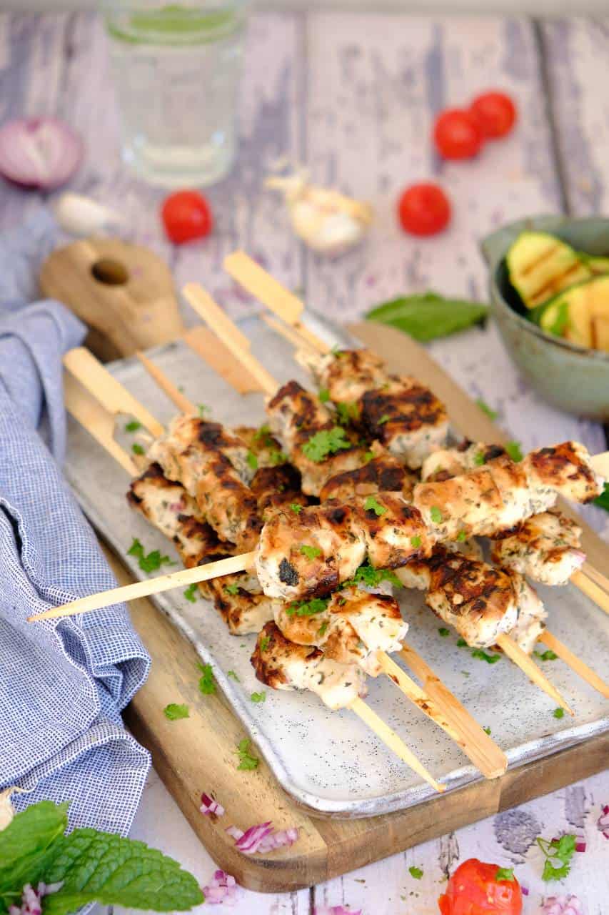 kip gryros spiesjes voor de bbq