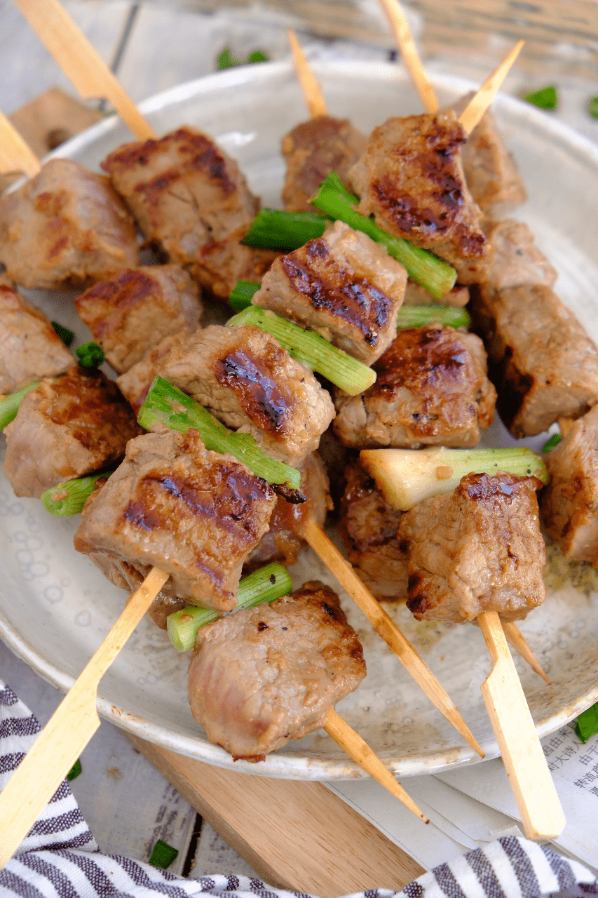Biefstuk spiesjes met een Oosterse marinade voor de bbq