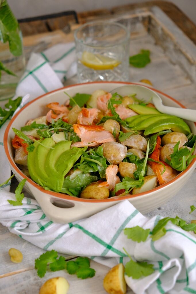 Krieltjessalade met zalm 