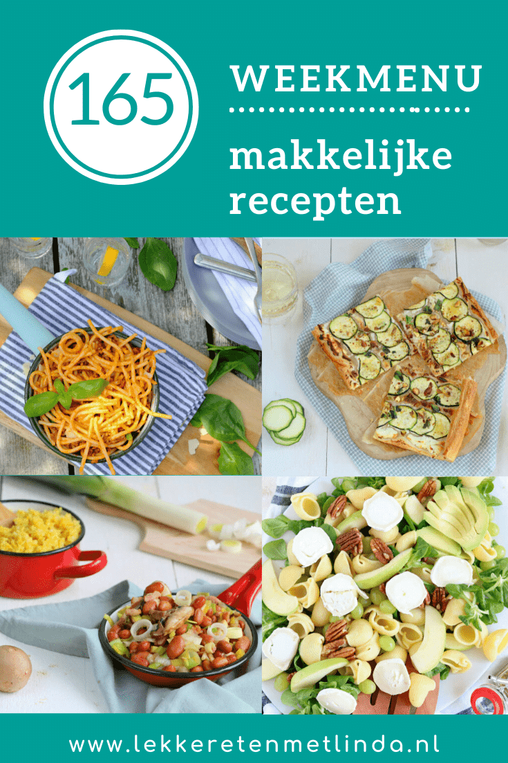 Weekmenu recepten voor het hele gezin. 
