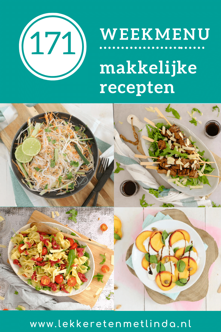 Weekmenu recepten editie 171 met makkelijke recepten voor het avondeten