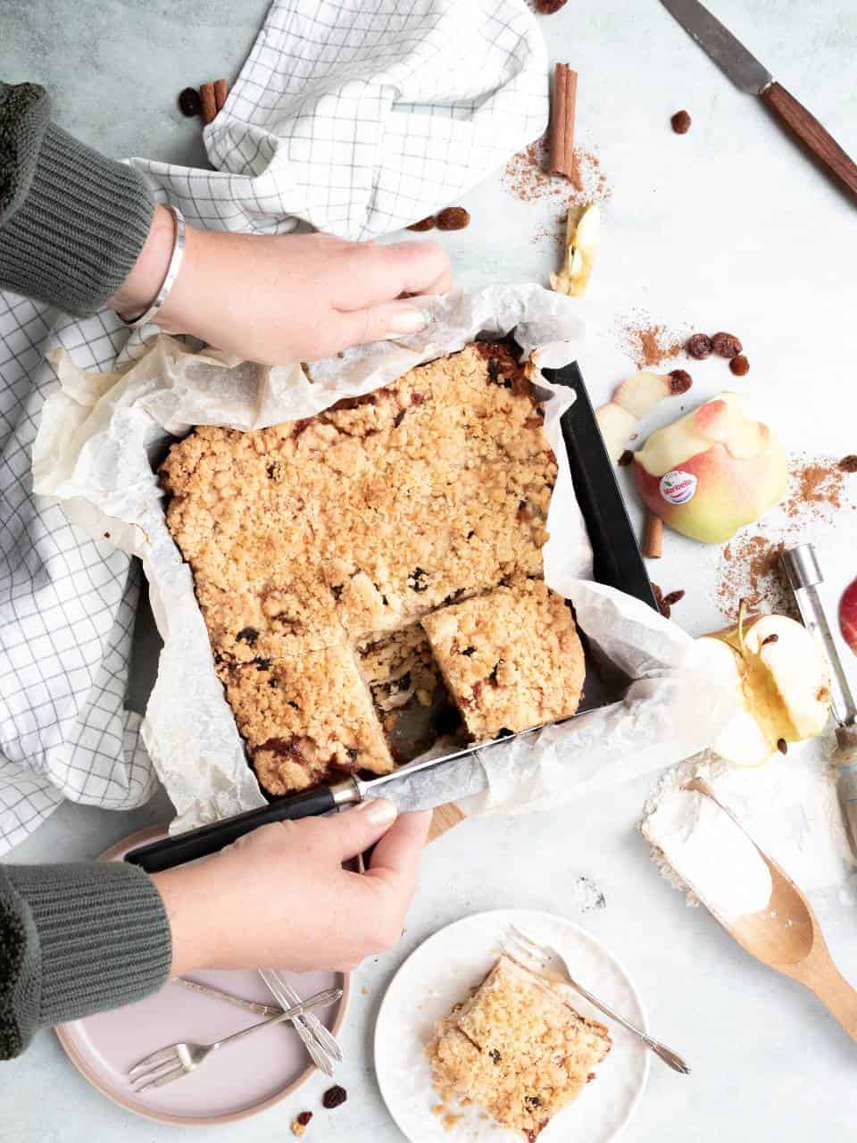 Appel kruimel cake
