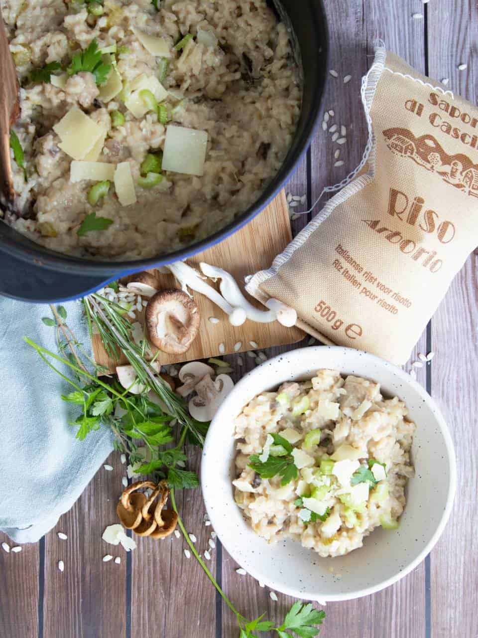 Risotto met champignons uit de oven