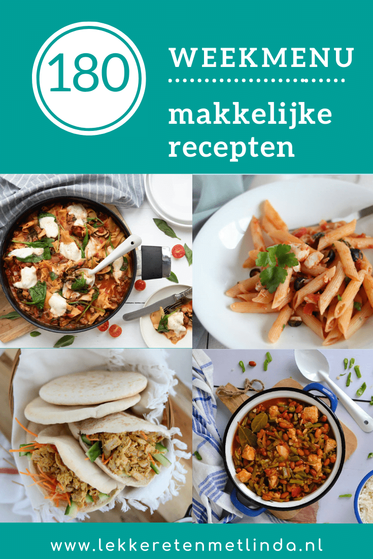 Weekmenu 180 makkelijke maaltijden