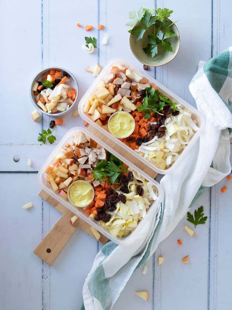 Gezonde lunch: witlof salade met appel