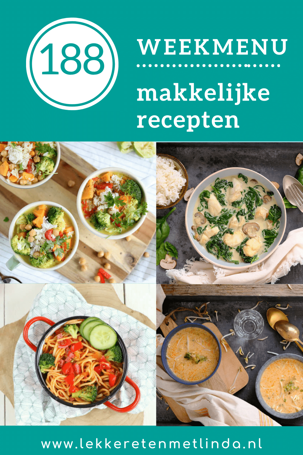 Weekmenu 188 makkelijke recepten voor het avondeten