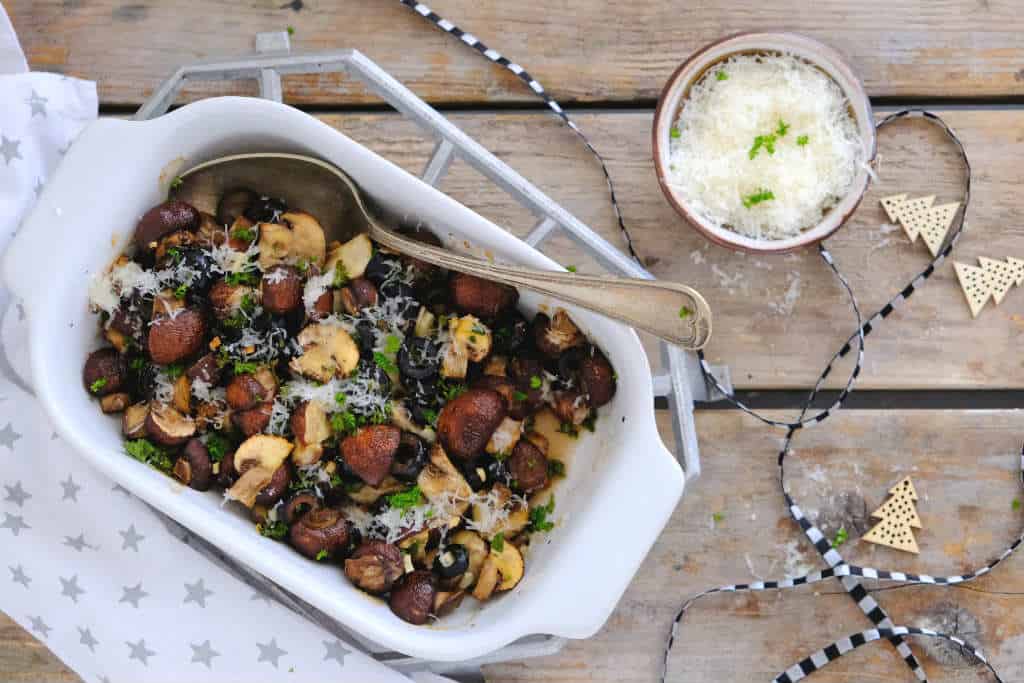 Bijgerechten voor kerst met champignons uit de oven