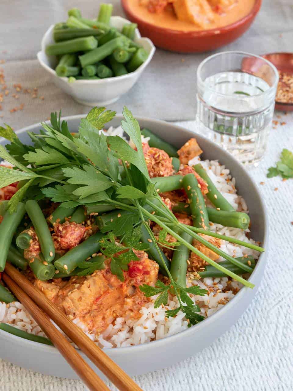 Thaise curry met vis, rode curry, Thaise curry