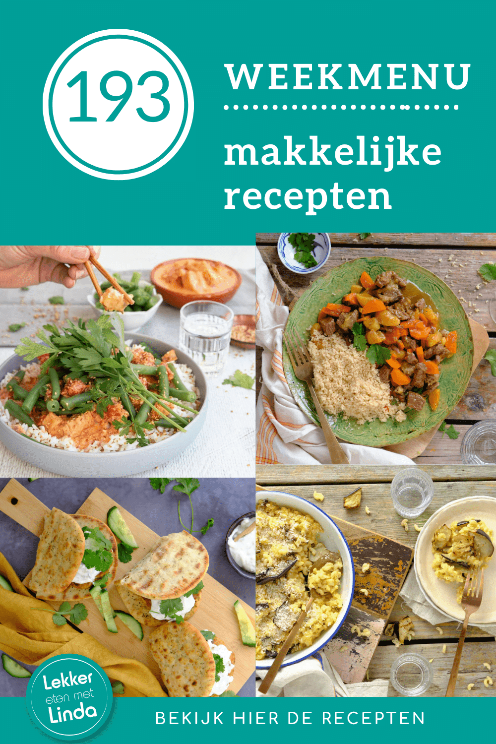 Weekmenu makkelijke recepten voor het avondeten 193. Een nieuw weekmenu met o.a. mac and cheese, stoofvlees met abrikozen, kip tandoori burgers en een broccoli stamppot. 