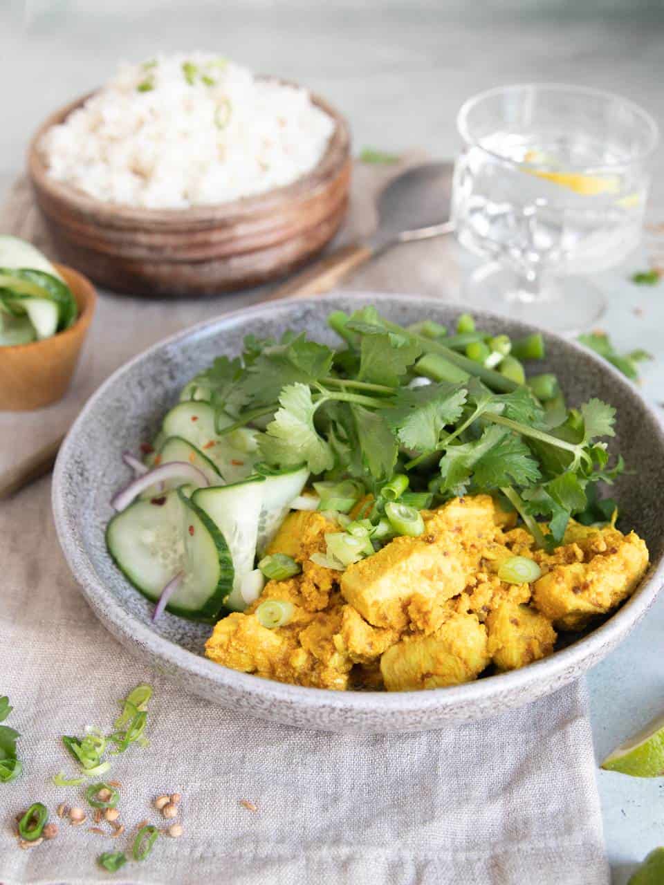 Kip tandoori met boontjes en rijst