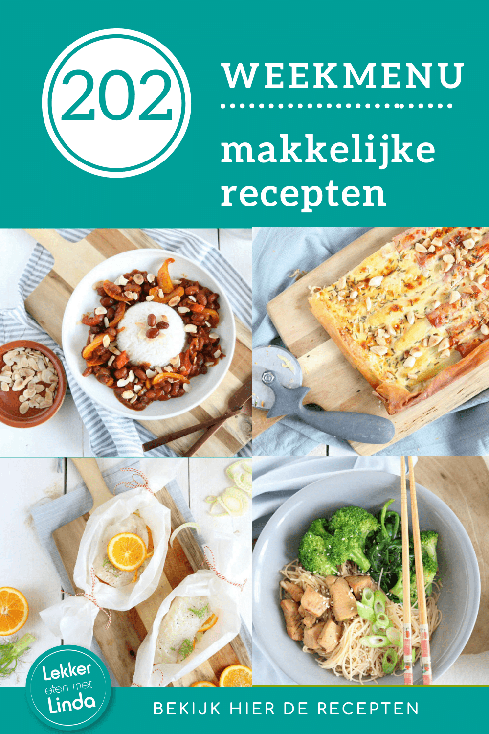Weekmenu makkelijk recepten 202 voor het avondeten