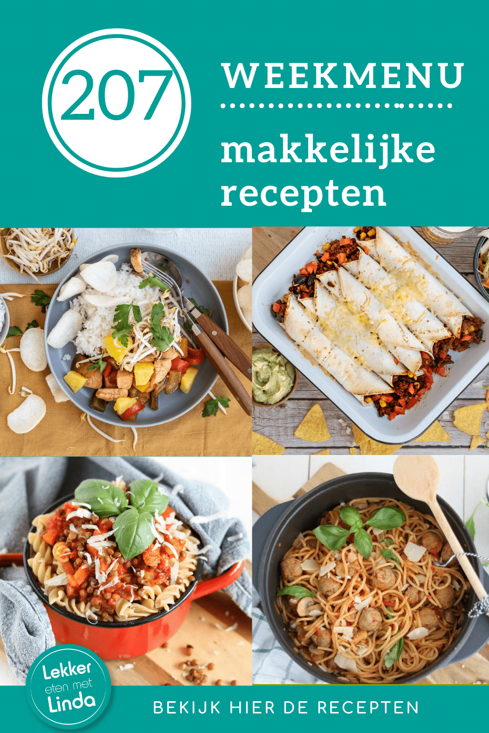 Weekmenu recepten, makkelijk en snel voor het hele gezin