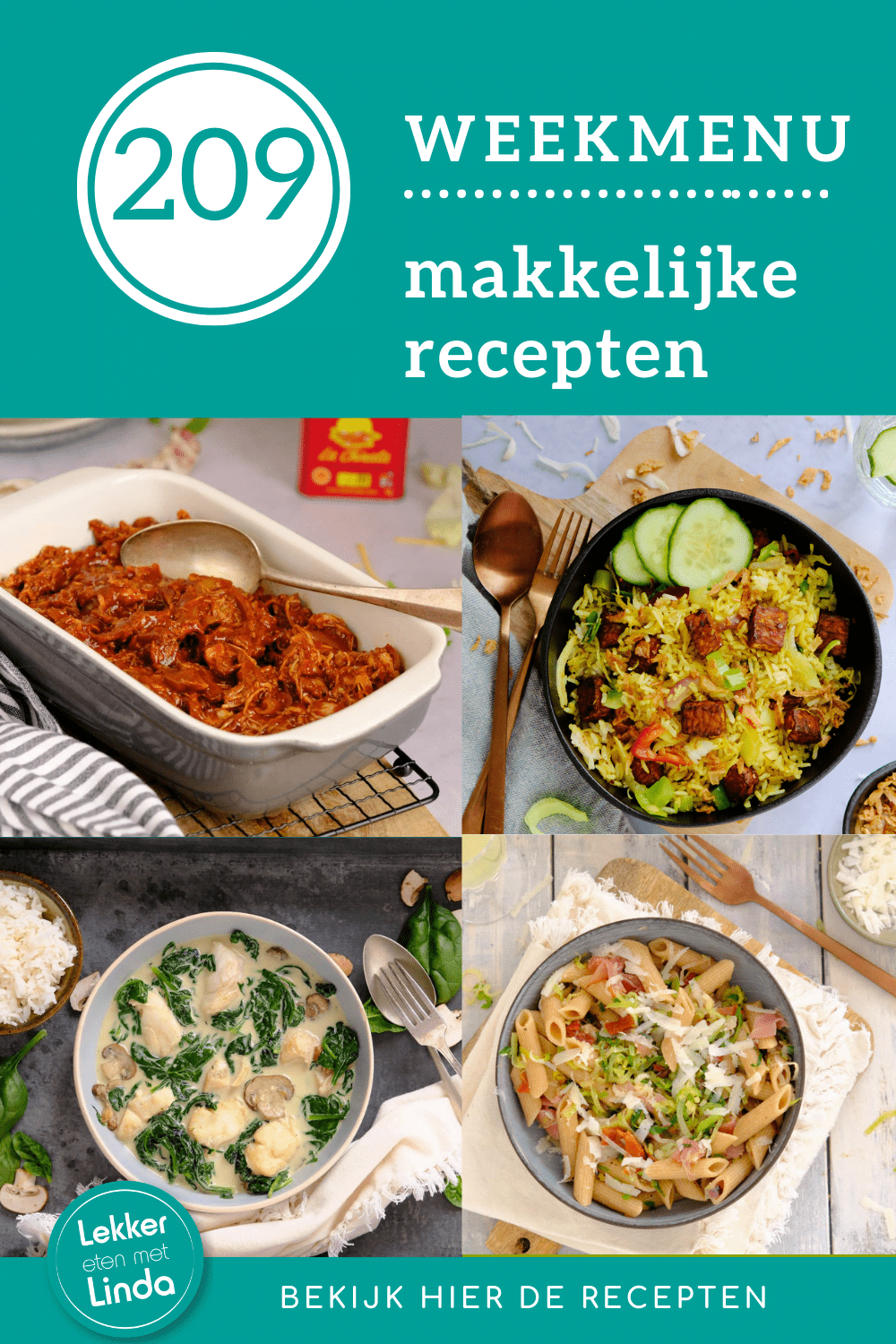 Weekmenu recepten voor het avondeten