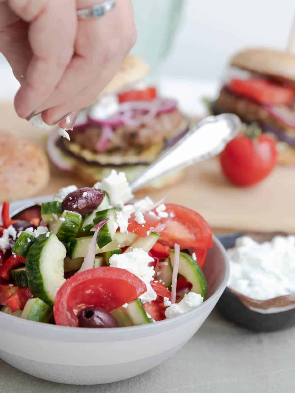 Griekse salade en tzatziki