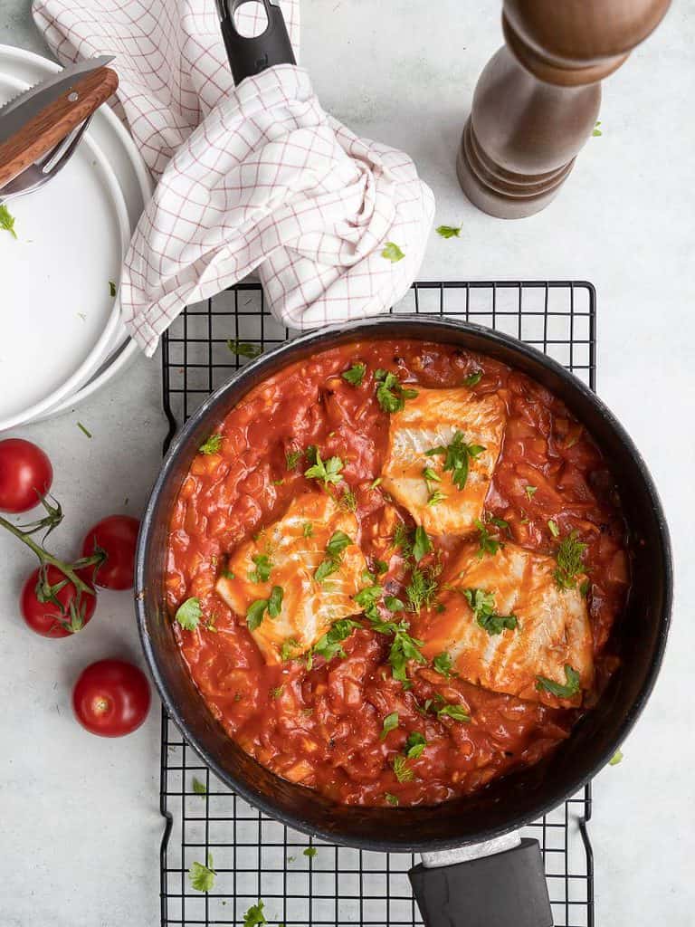 Kabeljauw in tomatensaus 4 a
