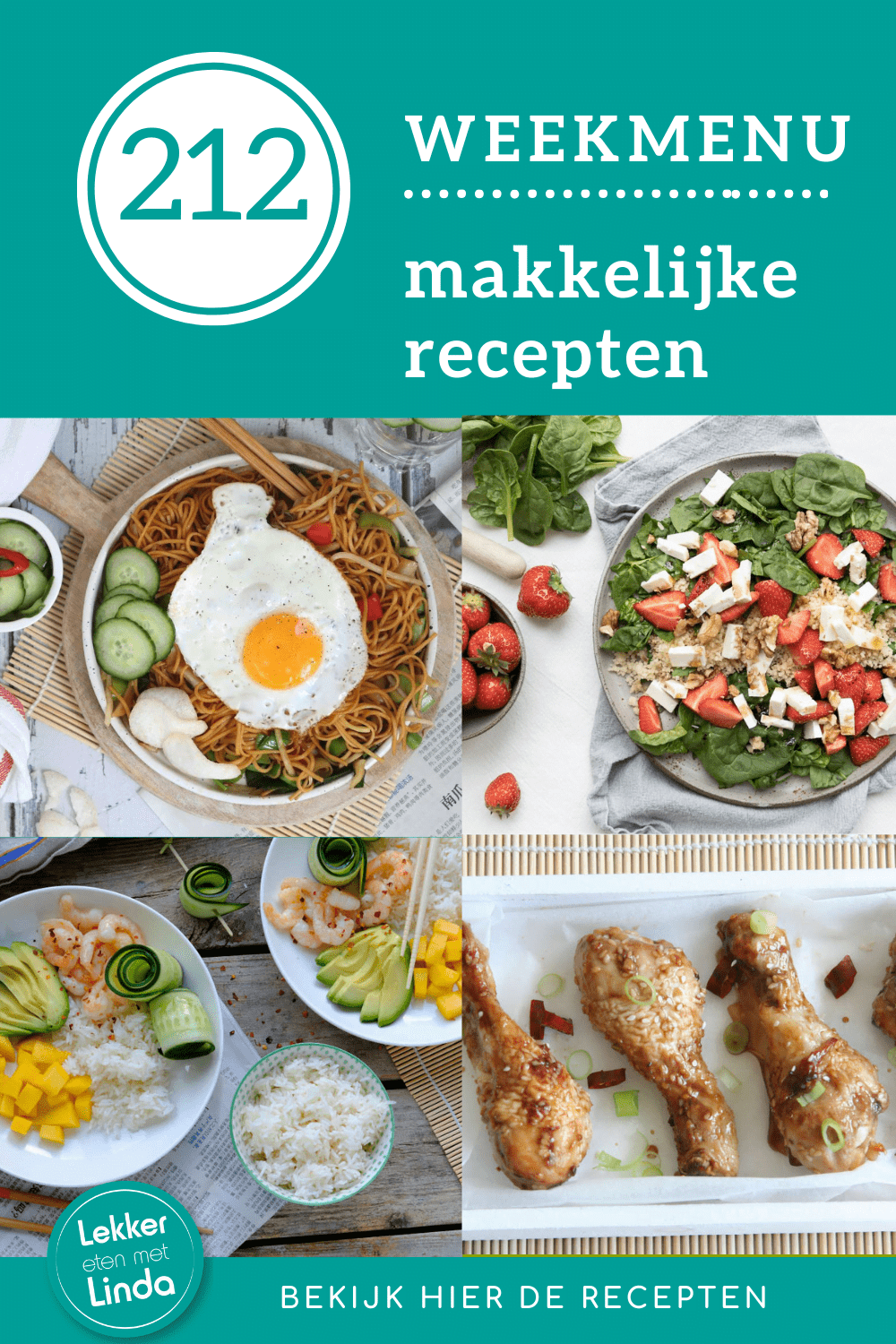Weekmenu recepten voor het avondeten 212