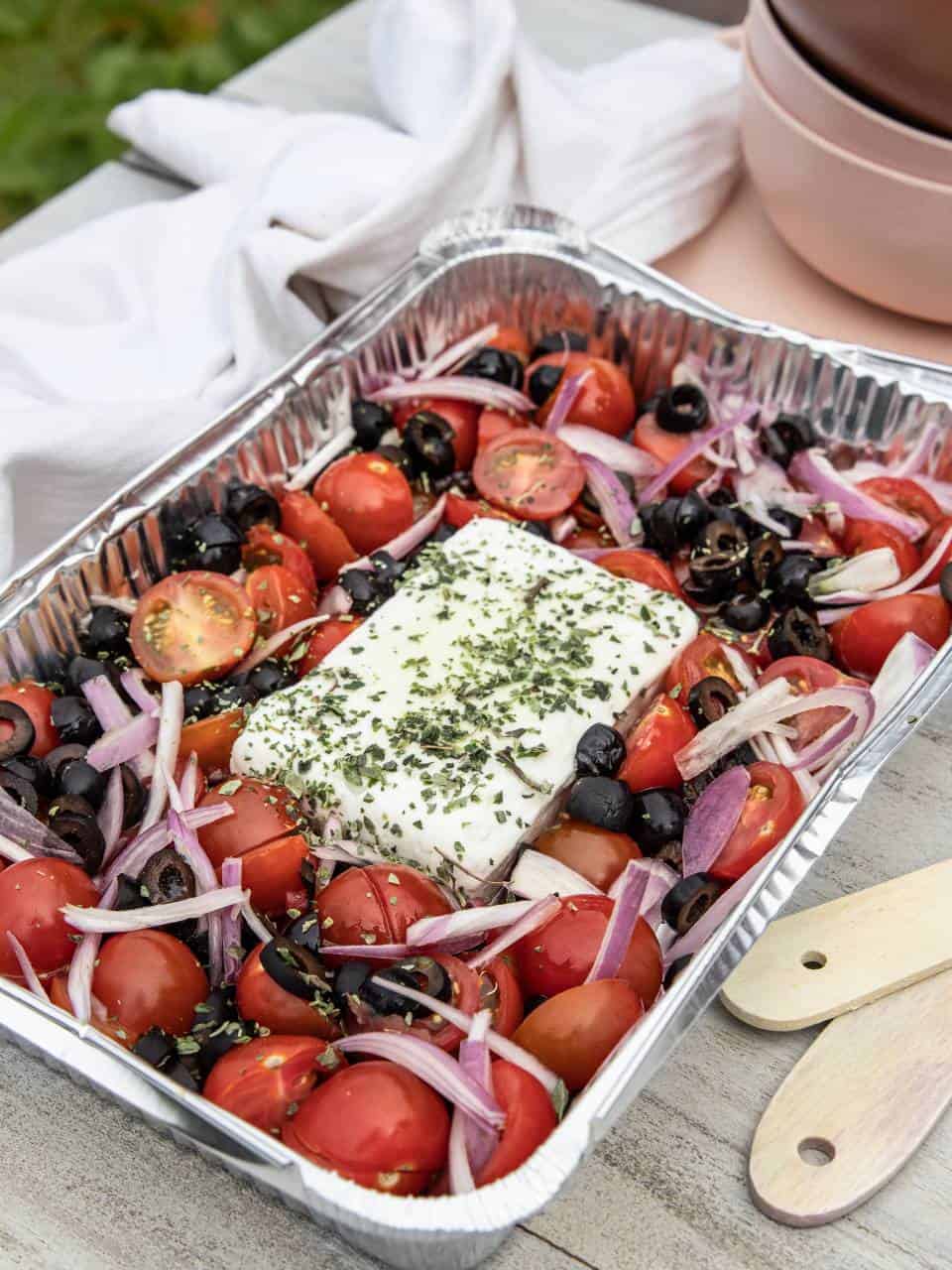 feta pasta van de skottelbraai