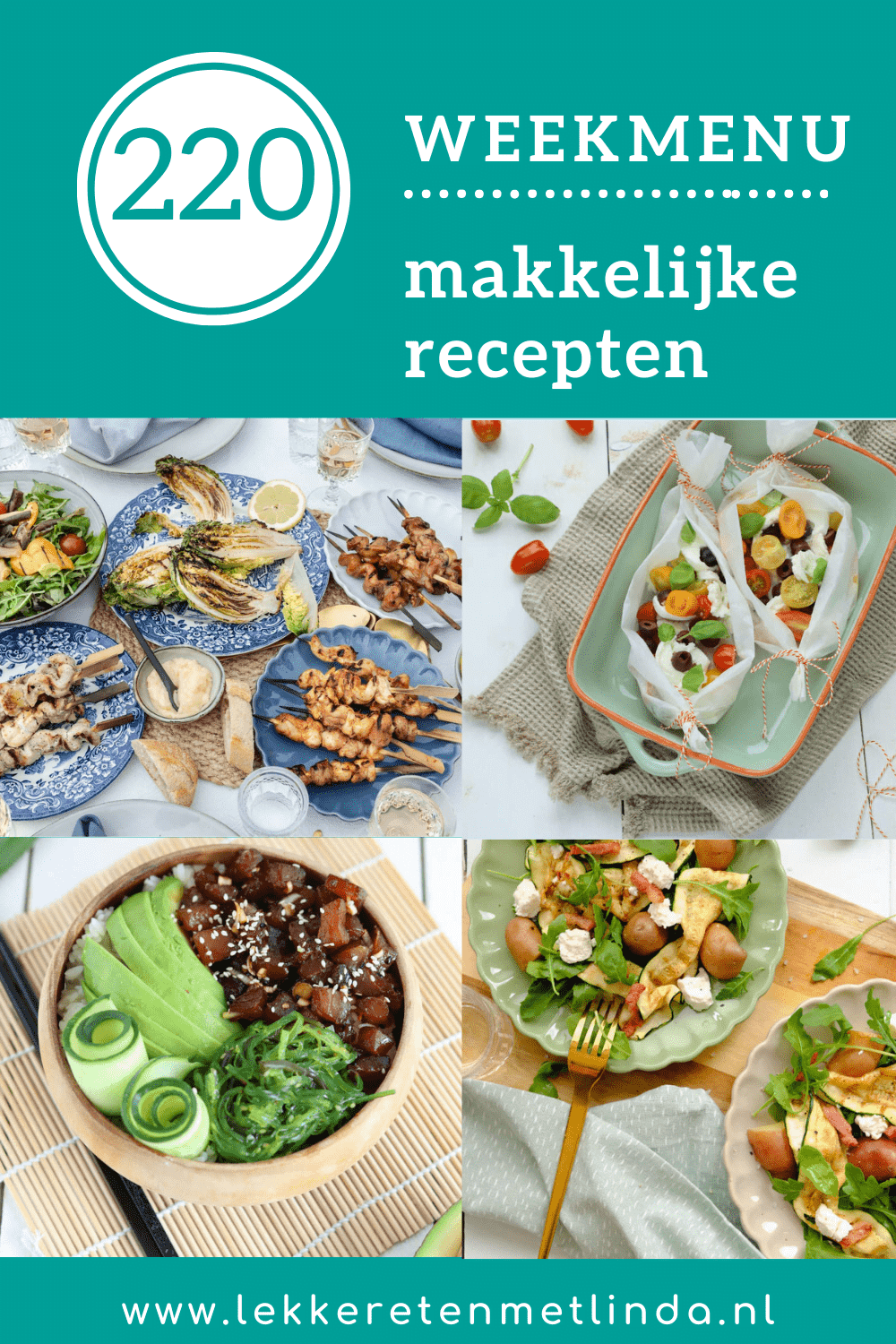 Weekmenu recepten ideeën voor het avondeten