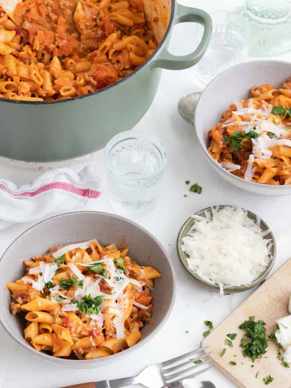 Makkelijke pasta bolognese 