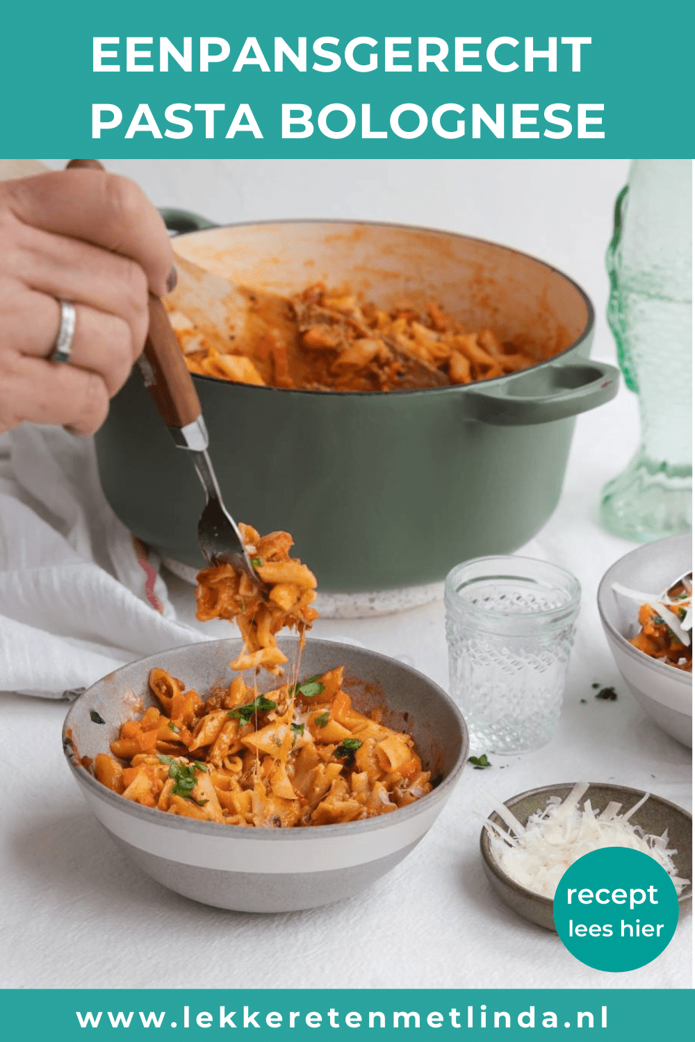 Eenpansgerecht pasta bolognese, makkelijk en snel