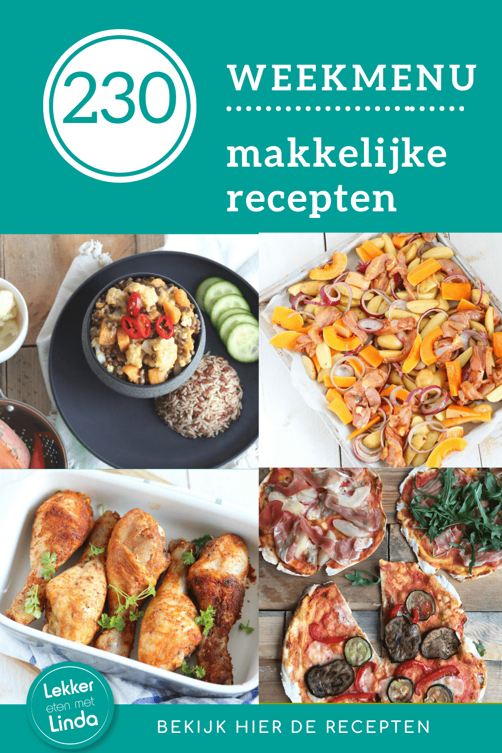 Weekmenu recepten voor het avondeten