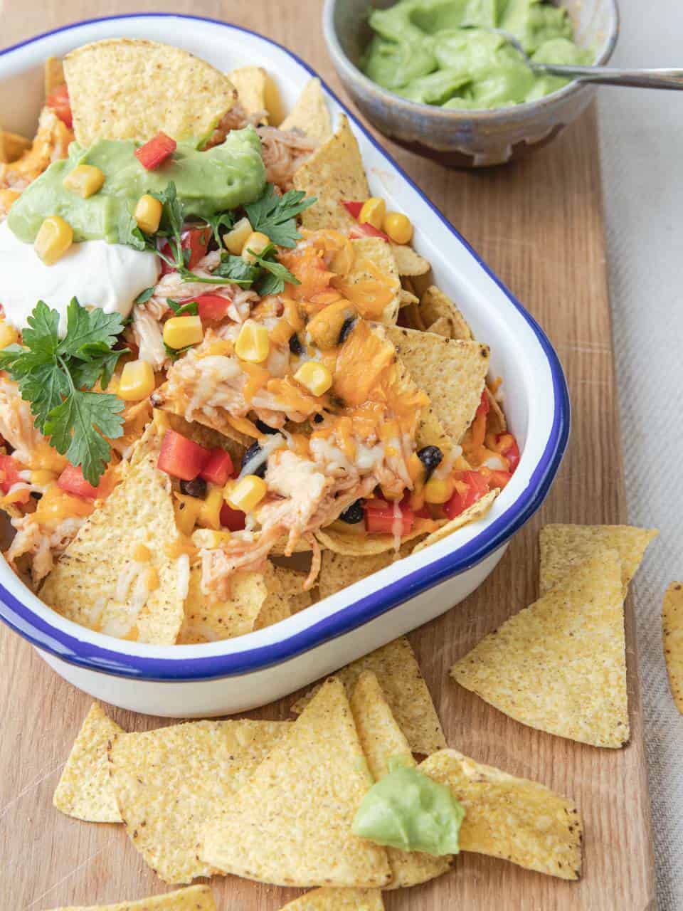 nachos maken met kip