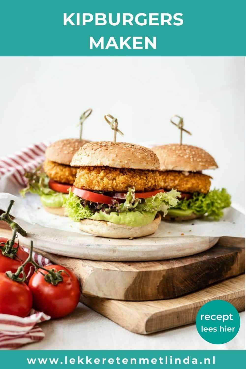 Kipburgers maken, kipburgers recept met krokante korst