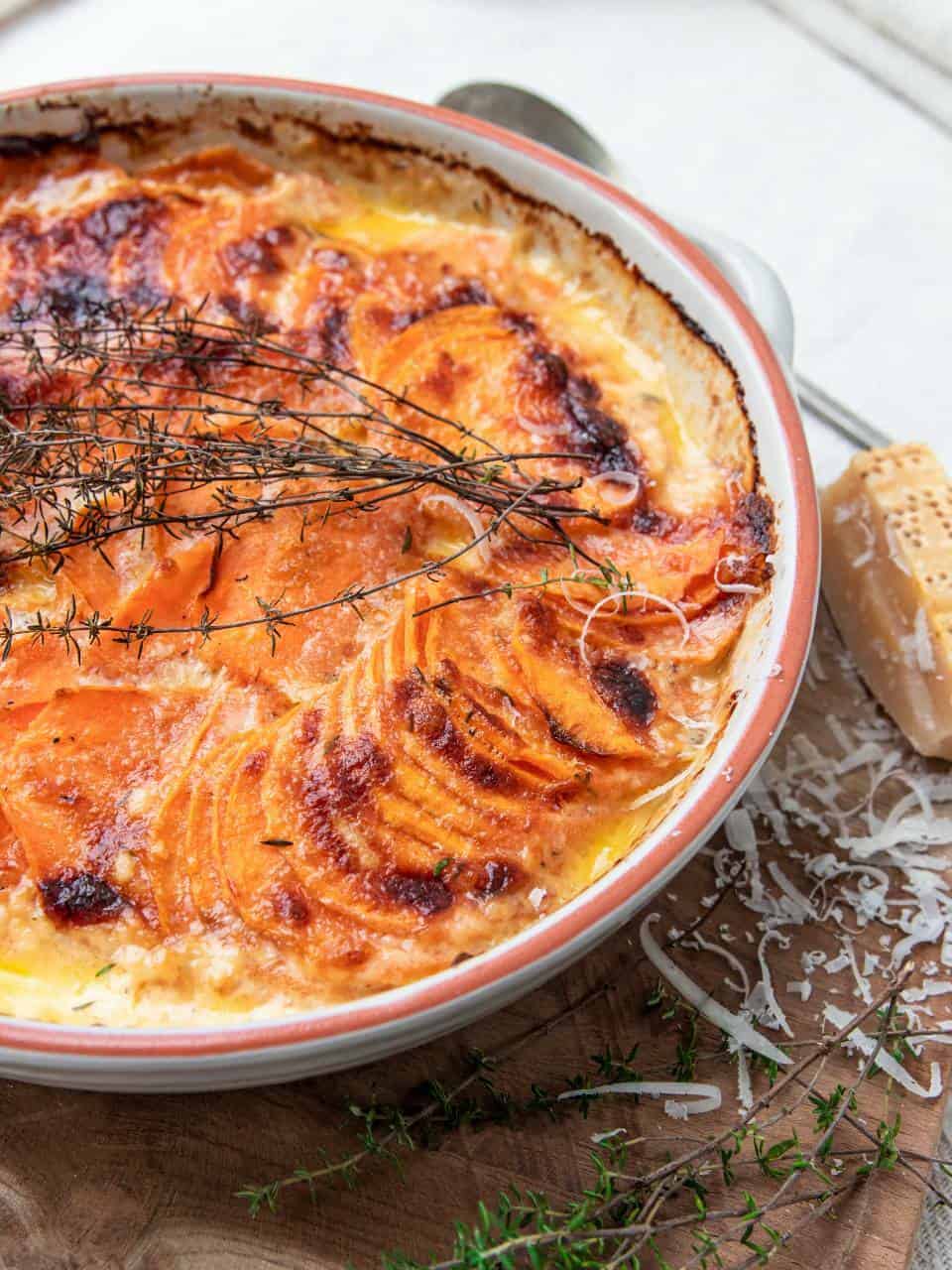 Zoete aardappel gratin recept