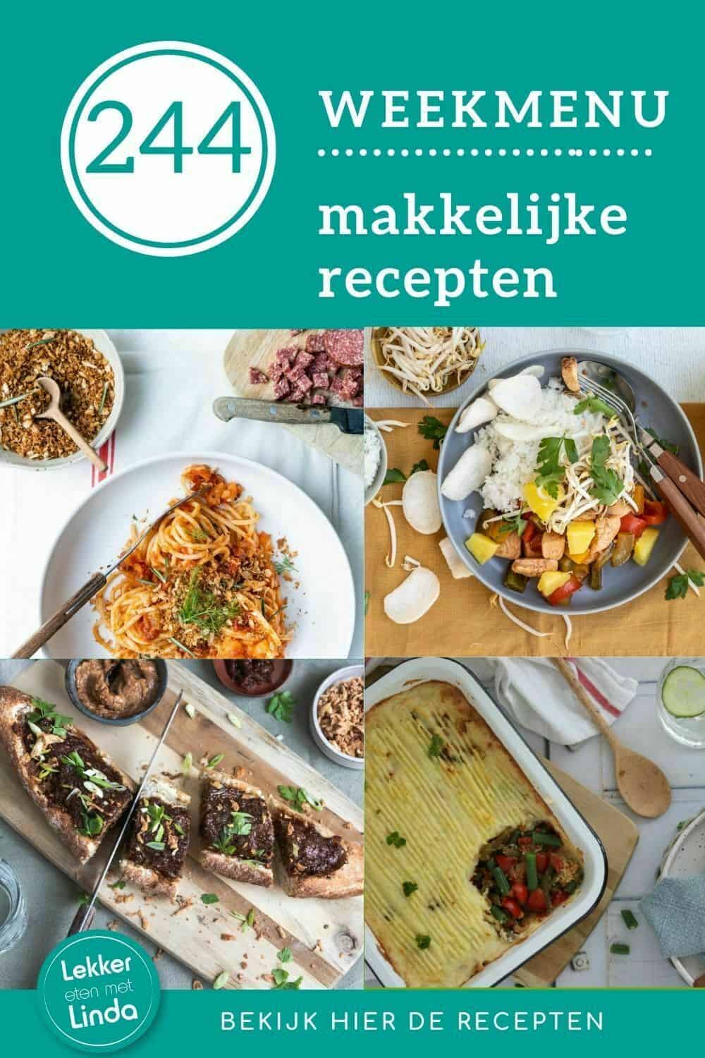 Weekmenu recepten lekker eten met Linda