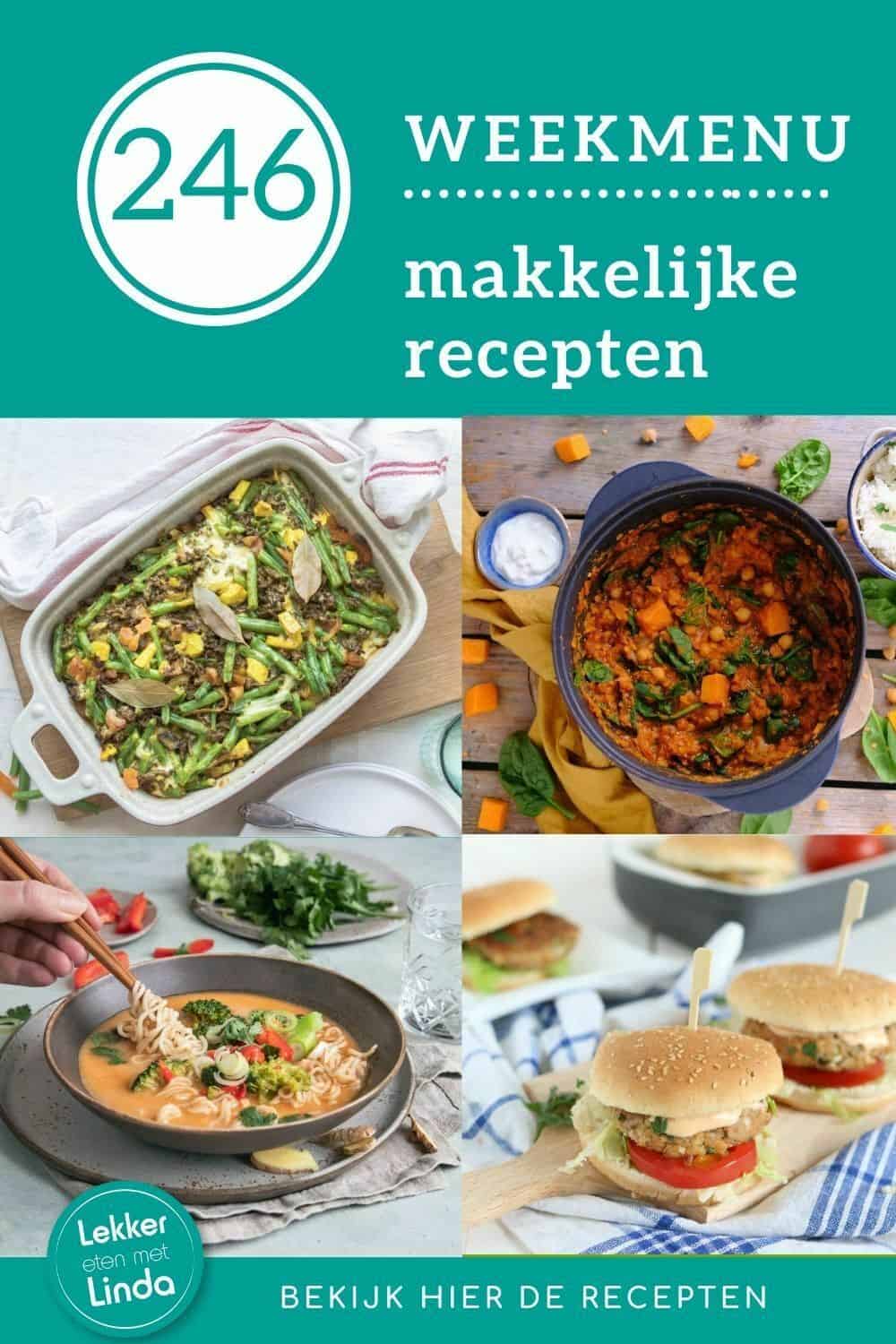 Weekmenu recepten lekker eten met Linda