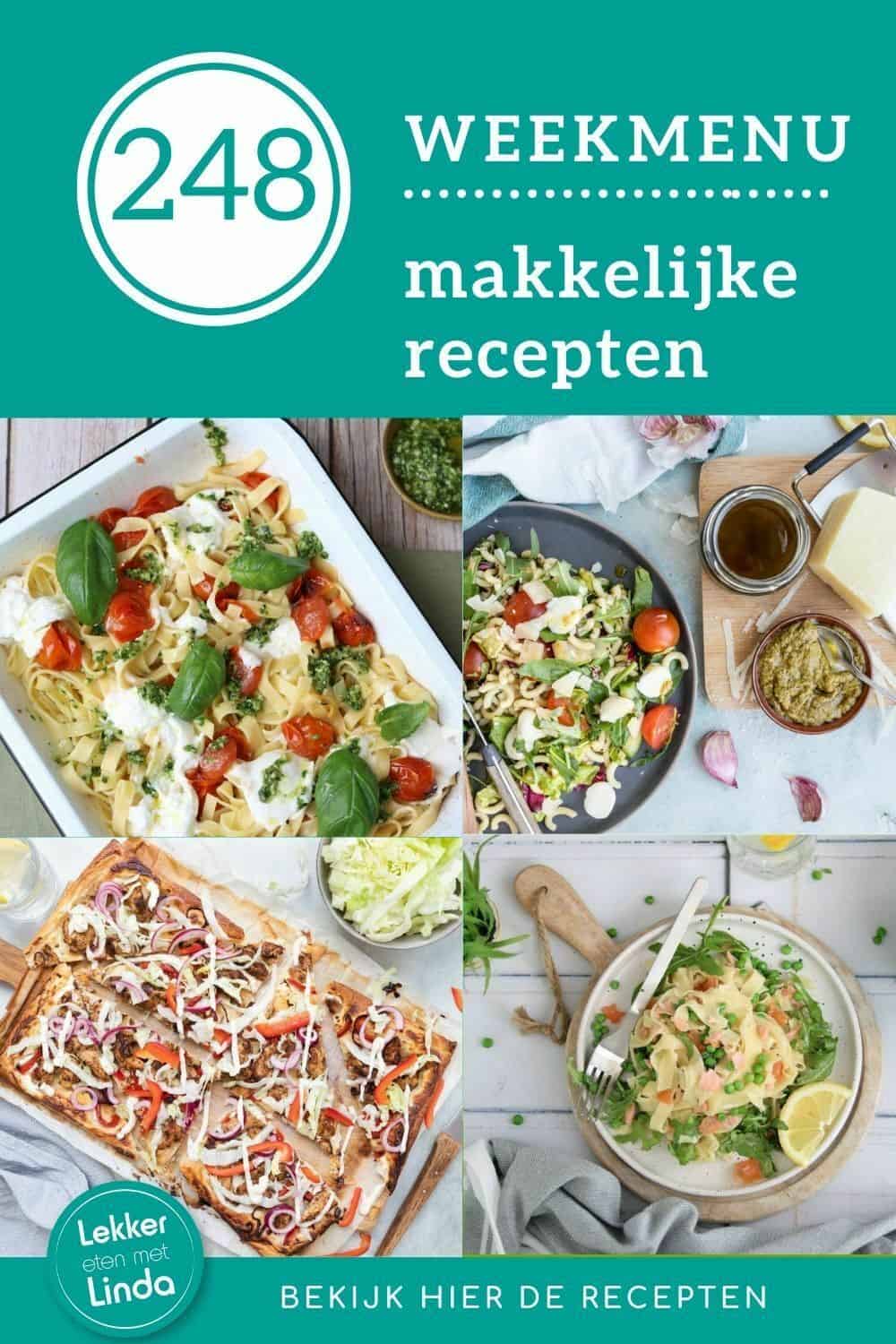 Weekmenu recepten voor het avondeten