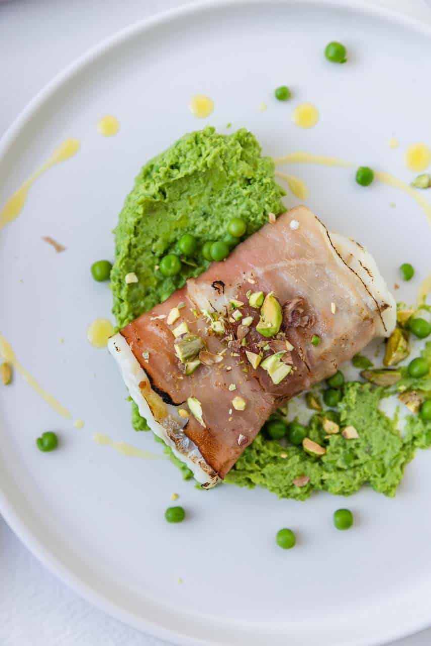 Kabeljauw pakketjes met rauwe ham uit de oven