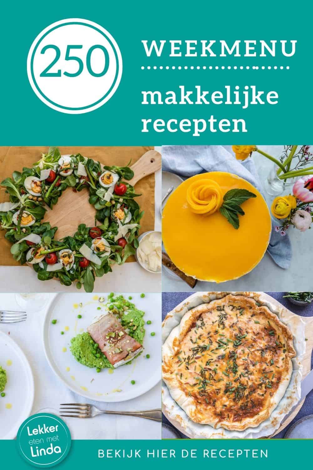 Weekmenu recepten voor het avondeten 