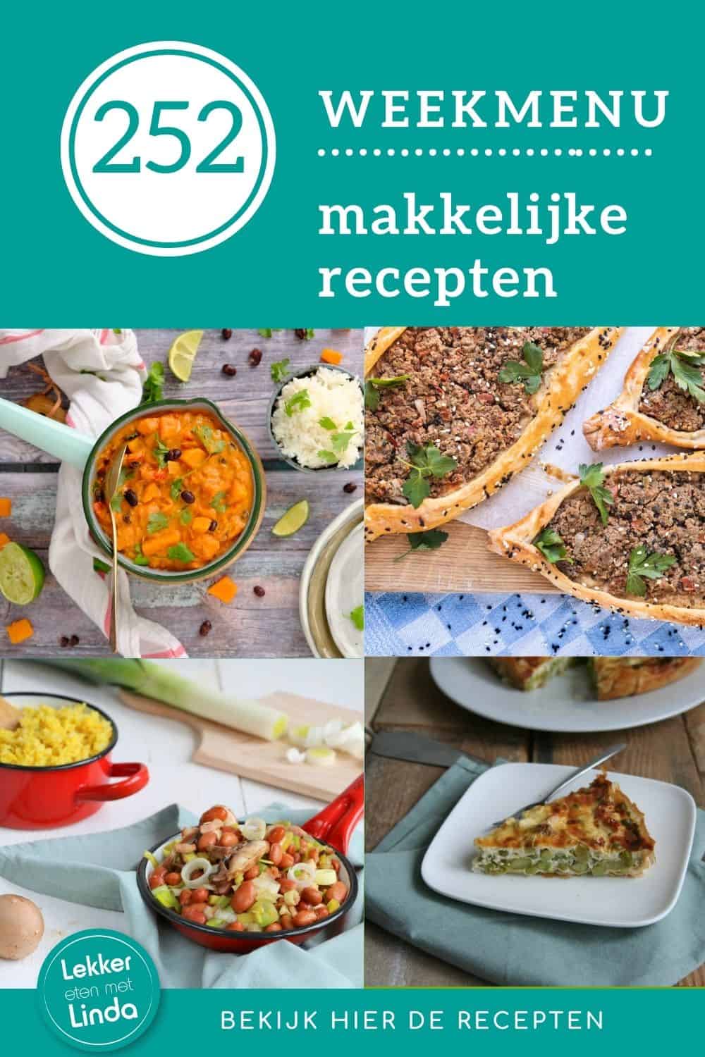 Weekmenu recepten voor het avondeten